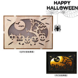 Max Wooden Hollowed Halloween Decoration LED lights Haunted Tree+Pumpkin Head