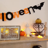 Max Wooden Hollowed Halloween Decoration LED lights English Letters+Witch
