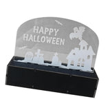 Max Wood Acrylic Laser Carved Halloween Decoration LED light Haunted House Elves