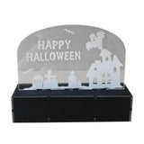 Max Wood Acrylic Laser Carved Halloween Decoration LED light Haunted House Elves