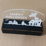 Max Wood Acrylic Laser Carved Halloween Decoration LED light Haunted House Elves