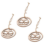 Max 3xWood Round Halloween Hanging Decorations Pendant+3 Jute Rope Pumpkin