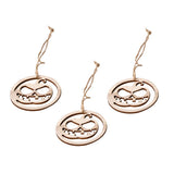 Max 3xWood Round Halloween Hanging Decorations Pendant+3 Jute Rope Pumpkin