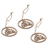 Max 3xWood Round Halloween Hanging Decorations Pendant+3 Jute Rope Haunted House