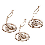 Max 3xWood Round Halloween Hanging Decorations Pendant+3 Jute Rope Haunted House