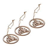 Max 3xWood Round Halloween Hanging Decorations Pendant+3 Jute Rope Haunted House