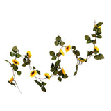 Max Artificial Flower Front Door Wall Wreath Garland Sunflower vine_1.8m