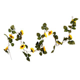 Max Artificial Flower Front Door Wall Wreath Garland Sunflower vine_1.8m