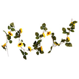 Max Artificial Flower Front Door Wall Wreath Garland Sunflower vine_1.8m
