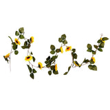 Max Artificial Flower Front Door Wall Wreath Garland Sunflower vine_1.8m