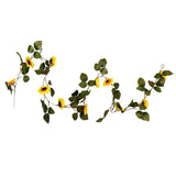Max Artificial Flower Front Door Wall Wreath Garland Sunflower vine_1.8m