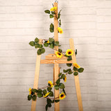 Max Artificial Flower Front Door Wall Wreath Garland Sunflower vine_1.8m