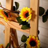 Max Artificial Flower Front Door Wall Wreath Garland Sunflower vine_1.8m