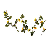 Max Artificial Flower Front Door Wall Wreath Garland Sunflower vine_1.8m