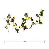 Max Artificial Flower Front Door Wall Wreath Garland Sunflower vine_1.8m