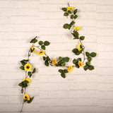 Max Artificial Flower Front Door Wall Wreath Garland Sunflower vine_1.8m