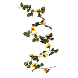 Max Artificial Flower Front Door Wall Wreath Garland Sunflower vine_1.8m