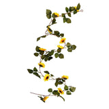 Max Artificial Flower Front Door Wall Wreath Garland Sunflower vine_1.8m
