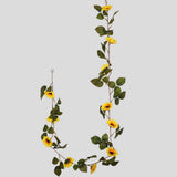 Max Artificial Flower Front Door Wall Wreath Garland Sunflower vine_1.8m