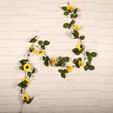 Max Artificial Flower Front Door Wall Wreath Garland Sunflower vine_1.8m