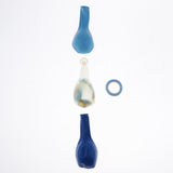 Max 15 Pieces Latex Party Balloons Confetti Balloons with Curling Ribbon Blue