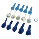 Max 15 Pieces Latex Party Balloons Confetti Balloons with Curling Ribbon Blue