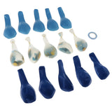 Max 15 Pieces Latex Party Balloons Confetti Balloons with Curling Ribbon Blue