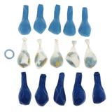 Max 15 Pieces Latex Party Balloons Confetti Balloons with Curling Ribbon Blue