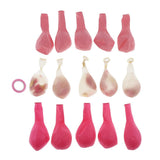 Max 15 Pieces Latex Party Balloons Confetti Balloons with Curling Ribbon Pink