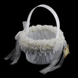 Max Elegant Lace Ribbon Sweet Romance Wedding Flower Basket Flower Girl Basket