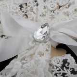 Max Wedding Lace Fabric White Pearl Rose Non-foldable Hand Fan Party Photo Props