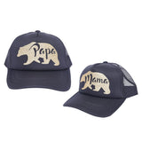Max Snapback Baseball Cap with Golden Bear Pattern+Letters Mama/Papa mama