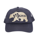 Max Snapback Baseball Cap with Golden Bear Pattern+Letters Mama/Papa mama