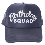 Max Sparkling Letter Mesh Hat Cap Birthday Gift Party Cap Silver Bothday Squad