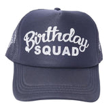 Max Sparkling Letter Mesh Hat Cap Birthday Gift Party Cap Silver Bothday Squad