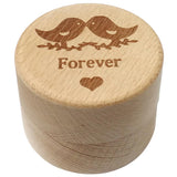 Max Wedding Wooden Ring Box Jewelry Holder Container Couple Birds+Heart+FOREVER