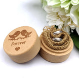 Max Wedding Wooden Ring Box Jewelry Holder Container Couple Birds+Heart+FOREVER