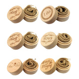 Max Delicate Wood Round Wedding Ring Box Container I do