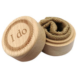 Max Delicate Wood Round Wedding Ring Box Container I do