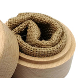 Max Delicate Wood Round Wedding Ring Box Container I do