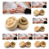 Max Vintage Wood Round Ring Box Bearer for Wedding Party Engagement Valentine  Love