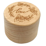 Max Vintage Wood Round Ring Box Bearer for Wedding Party Engagement Valentine  Love