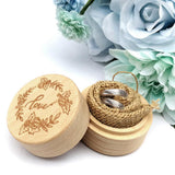 Max Vintage Wood Round Ring Box Bearer for Wedding Party Engagement Valentine  Love