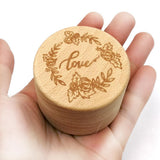 Max Vintage Wood Round Ring Box Bearer for Wedding Party Engagement Valentine  Love