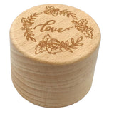 Max Vintage Wood Round Ring Box Bearer for Wedding Party Engagement Valentine  Love