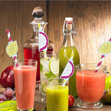 Max 10Pieces Colorful Lemon Pitaya Decortative Paper Straws Birthday Tableware