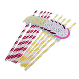 Max 10Pieces Colorful Lemon Pitaya Decortative Paper Straws Birthday Tableware
