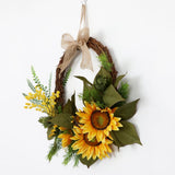 Max Front Door Wreath Garland Artificial Flowers for Home Decor Sunflower+Acacia