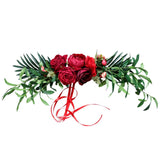 Max Artificial Silk Flower Decor for Wedding Home Chair Door Ornaments Red