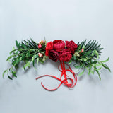 Max Artificial Silk Flower Decor for Wedding Home Chair Door Ornaments Red